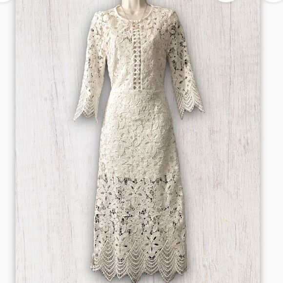 𝅺: : DARK PINK (ASOS) Formal Lace Dress : : - Picture 1 of 14
